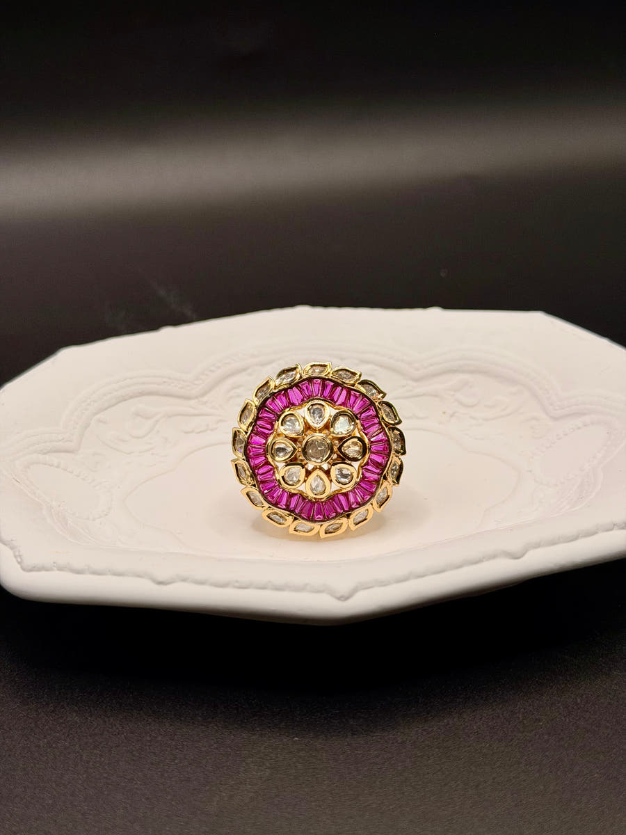 Ruby Bloom Polki Ring