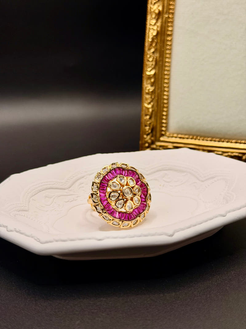 Ruby Bloom Polki Ring - Image 2