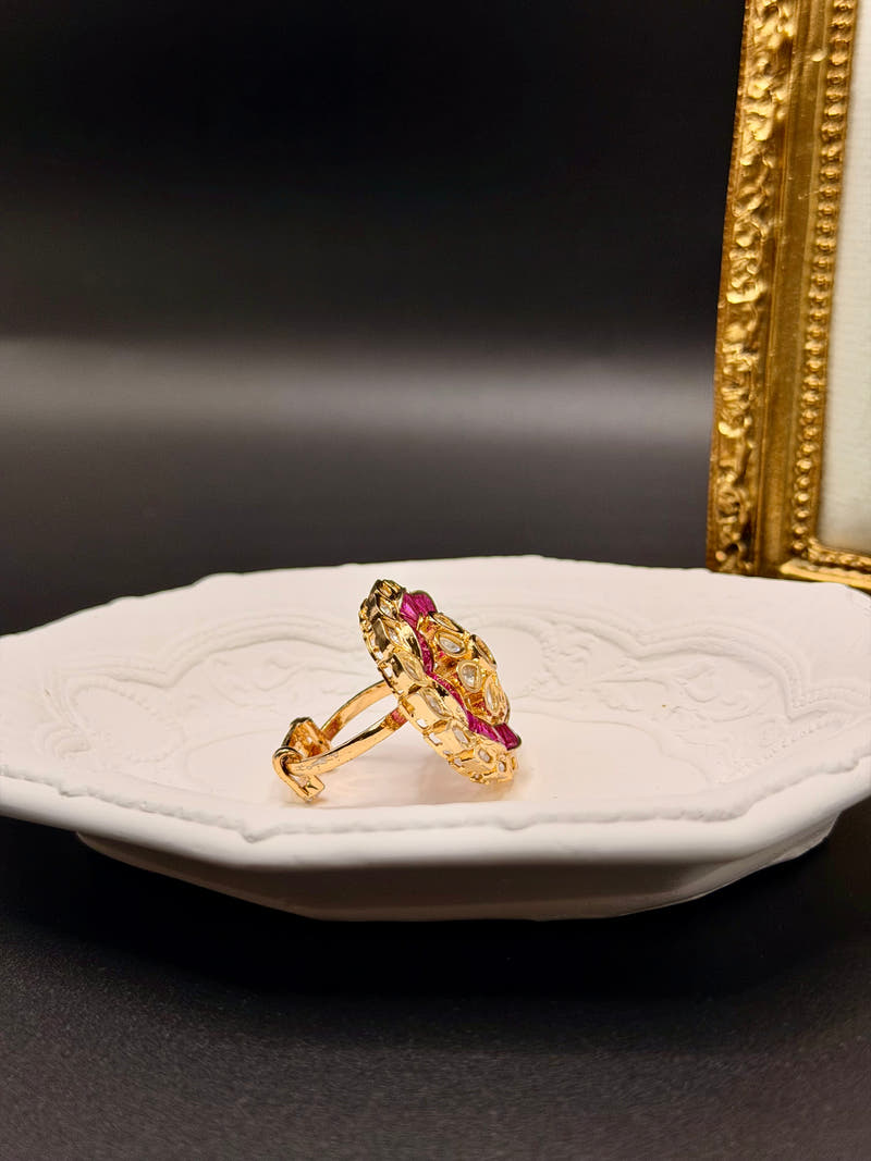 Ruby Bloom Polki Ring - Image 3