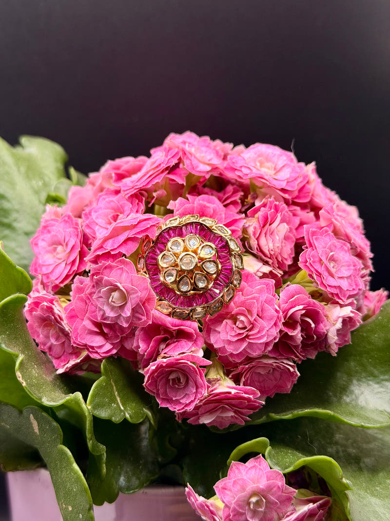 Ruby Bloom Polki Ring - Image 4