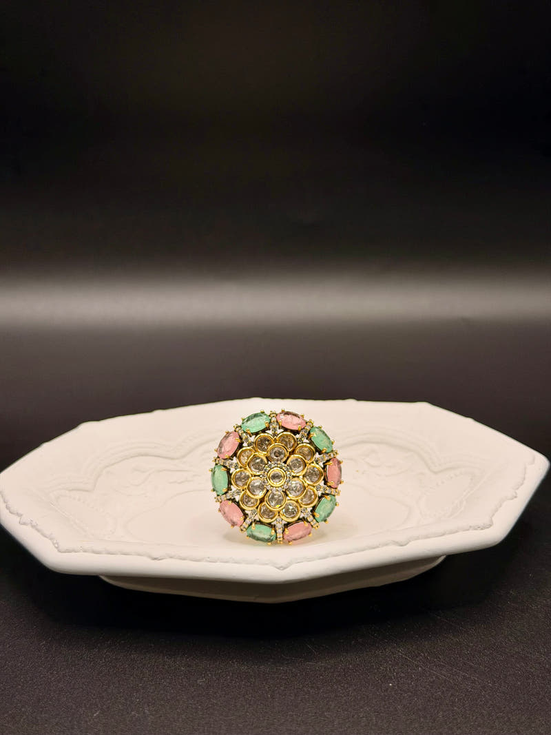 Garden Polki Cocktail Ring - Image 1