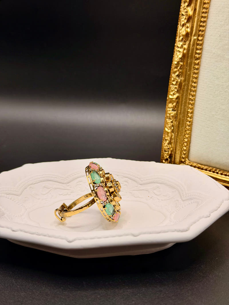 Garden Polki Cocktail Ring - Image 3