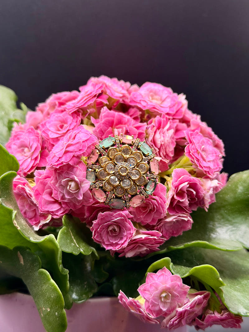 Garden Polki Cocktail Ring - Image 4