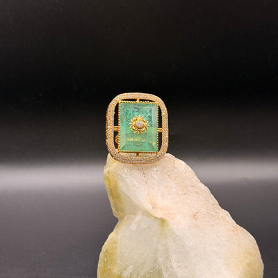 Regal Emerald Statement Ring