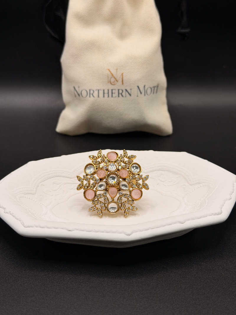 Blush Polki Vine Ring - Image 1