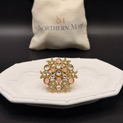 Blush Polki Vine Ring