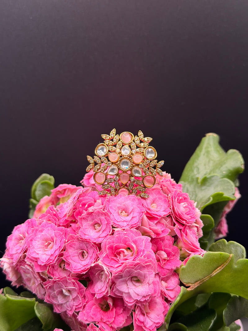 Blush Polki Vine Ring - Image 3
