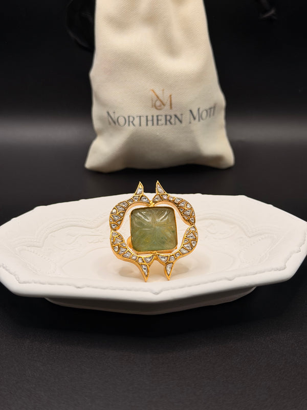 Golden Fish Panna Ring