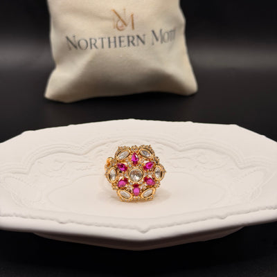 Ruby Dome Polki Ring