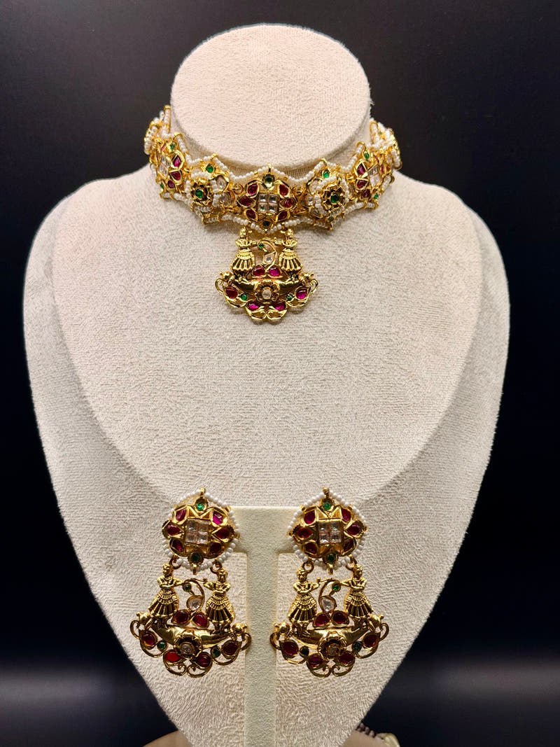 Temple Moti Choker Set - Image 2
