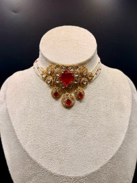 Laal Moti Choker Set