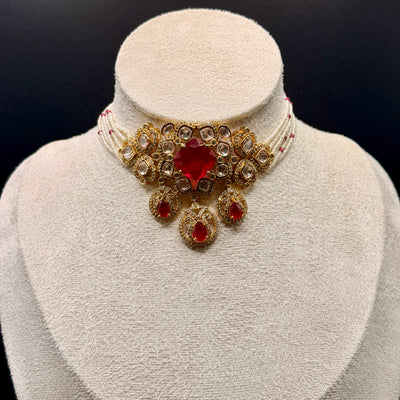 Laal Moti Choker Set