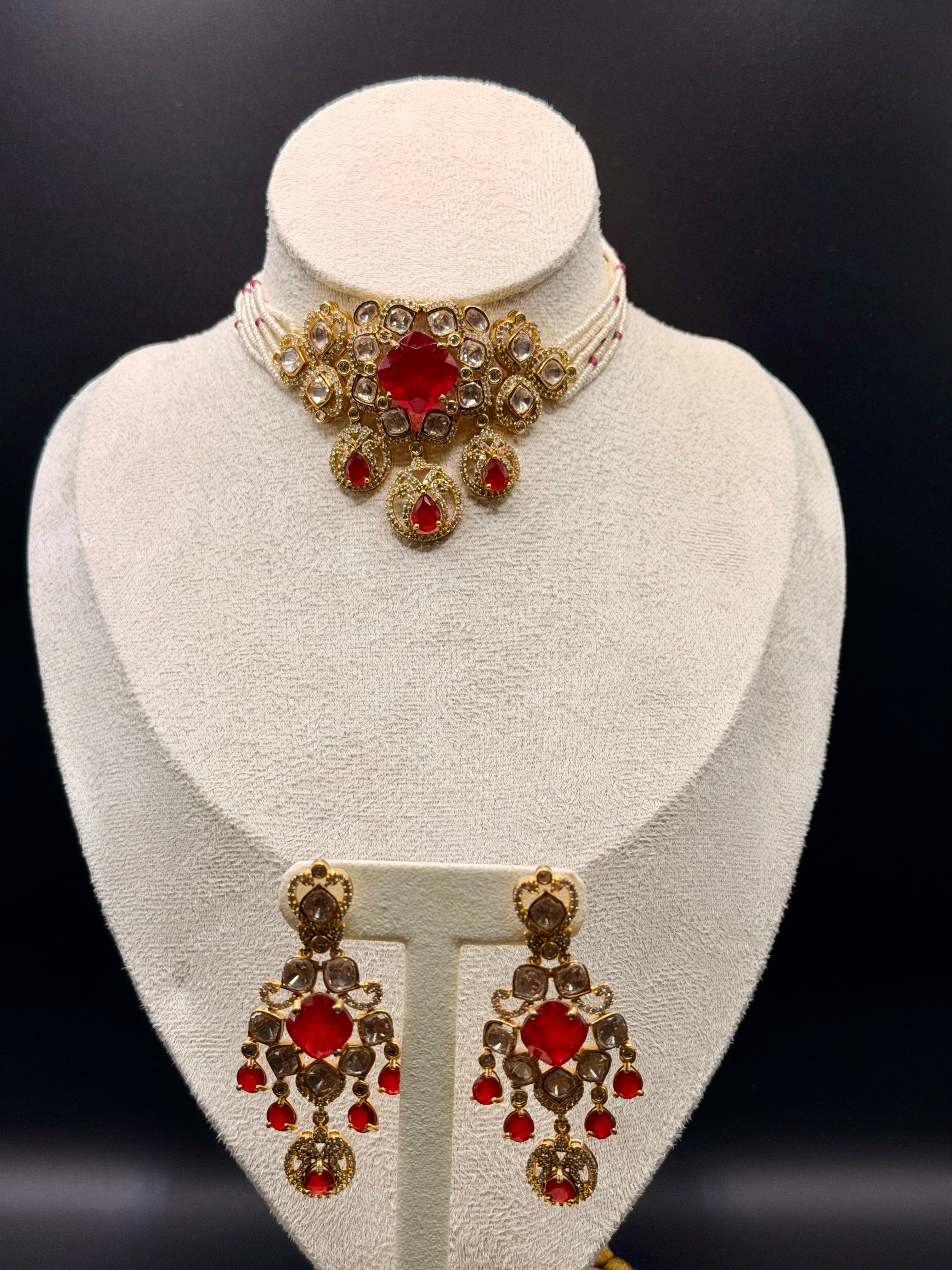 Laal Moti Choker Set - Image 2