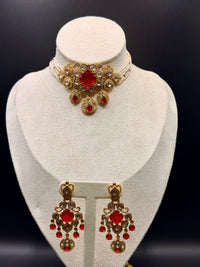 Laal Moti Choker Set