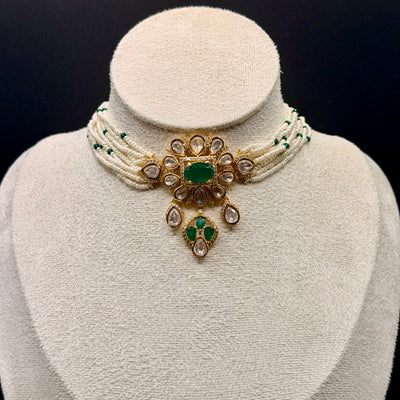 Emerald Pearl Polki Set