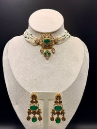 Emerald Pearl Polki Set