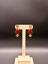Maroon Meena Polki Choker Set