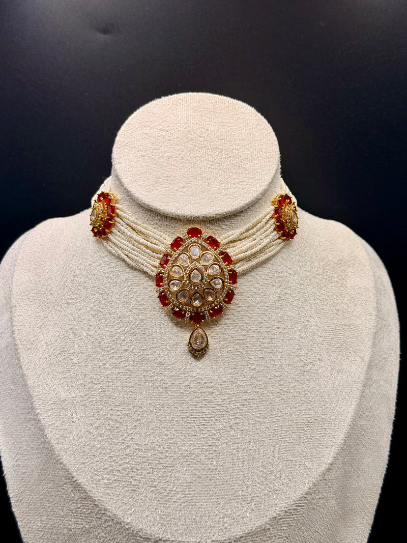 Ruby Moti Moissanite Set - Image 1