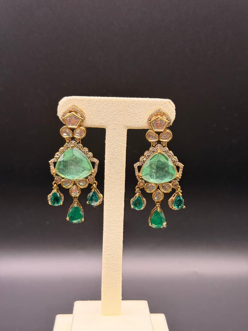 Mint Emerald Polki Set - Image 3